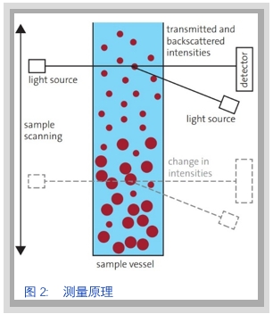 【应用】使用蓝光源和红外光源在分散体系稳定性分析中所获得的背散射光强度